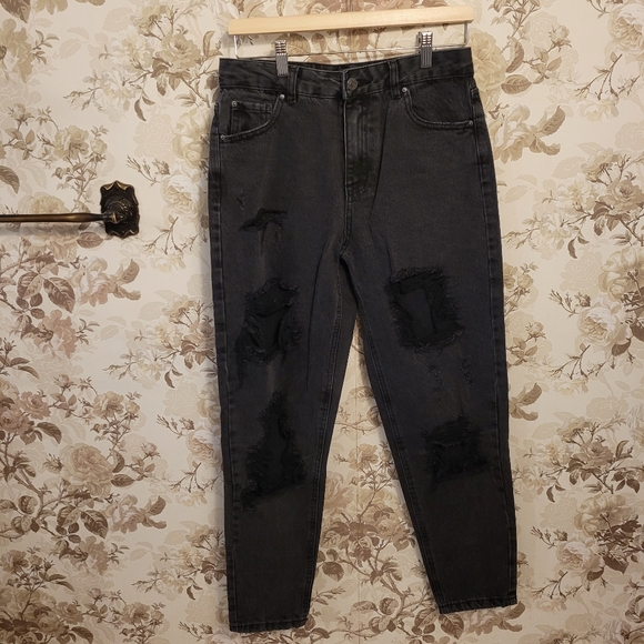 Glassons black ripped mom jeans - Picture 1 of 6